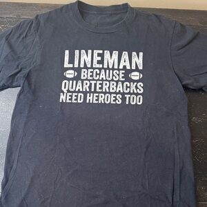 Black Football Lineman Graphic Tee